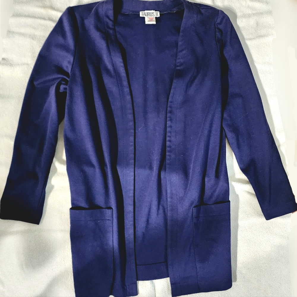 Vintage Navy Blue Cardigan (Size 6)